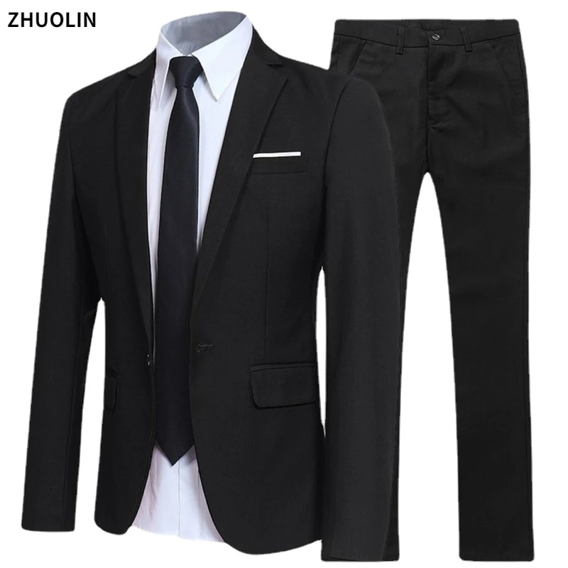 Image of Elegant Men's 3-Piece Wedding Suit Set – Classic Formal Jacket, Vest & Pants for Timeless Groom Style 2024