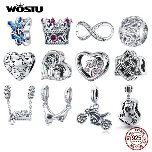 Image de Perles Argent Sterling 925 Cœur & Fleur - Bricolage Bijoux