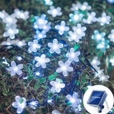 Image de Guirlande Lumineuse Solaire Cerisier - Décoration Extérieure Étanche