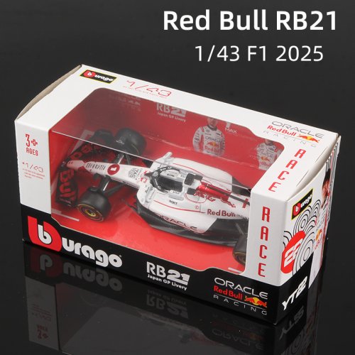 Immagine di Bburago 2025 F1 1:43 Red Bull RB21 GP giapponese Formula Auto Statico Pressofuso Veicoli Modello da collezione Auto da corsa Giocattoli