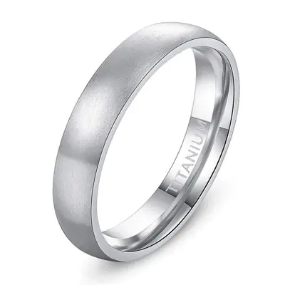 Image de Bague Titane Minimaliste Argent Noir - 4, 6, 8mm