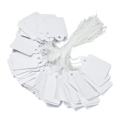 Image de Étiquettes Prix Blanches - Lot de 100 pour Bijoux & Artisanat
