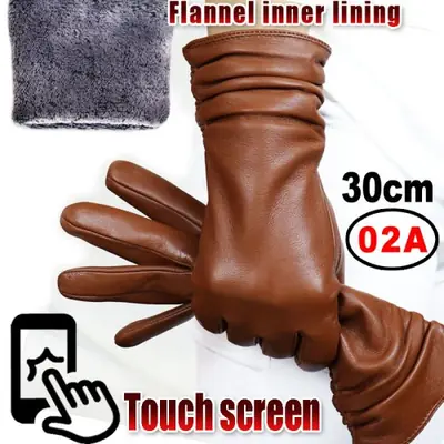 Image de Gants en Cuir Femme Hiver Chauds - Écran Tactile & Conduite