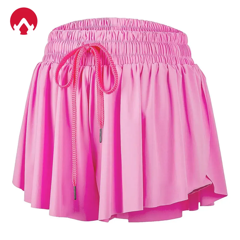Immagine di Pantaloncini Sportivi 2 in 1 da Donna con Gonna Interna – Abbigliamento Comodo per Yoga, Palestra, Corsa e Allenamento Casuale