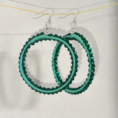 Image de Boucles d'oreilles & bracelet diamant scintillants pour danse latine