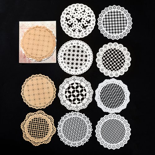 Immagine di 10 pezzi scava fuori pizzo a mano carta di pizzo Planner Letteratura Arte Scrapbooking materiale carta fatta a mano Forniture per diario DIYjunk