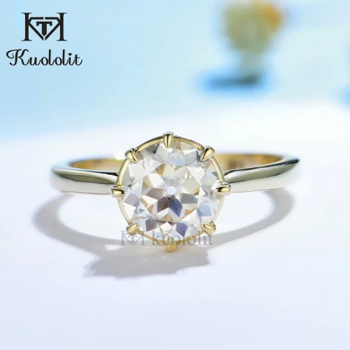 Afbeelding van Luxe Gele Gouden Moissanite Ring voor Vrouwen