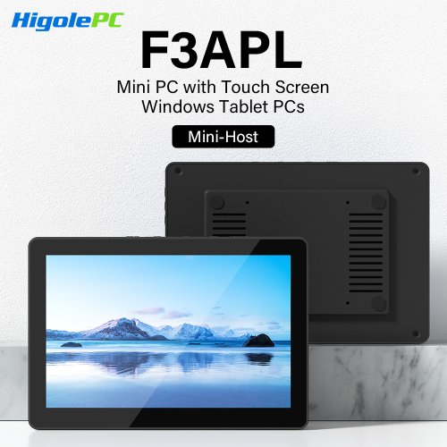 Immagine di Mini PC Senza Ventola Higole F3APL8 con Processore Intel J3455, Windows 10, WiFi 5, 4GB RAM, 64GB e Batteria da 2340mAh con Schermo 4K - Computer Portatile e Desktop in Miniatura
