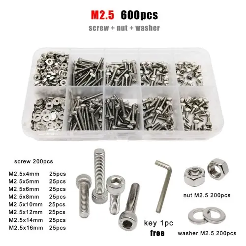 Image de Kit Vis Inox DIN912 - Tailles M1 à M8 - Acier Inoxydable A2