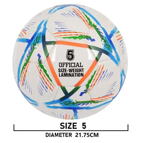 Image de Ballon de Football Taille 5 - Blanc PU - Jeu Officiel & Entraînement