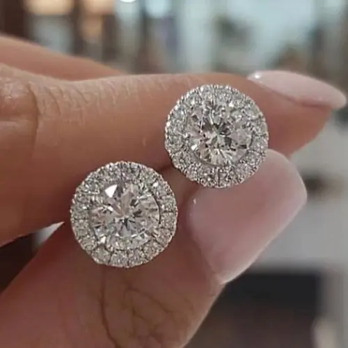 Image de Boucles d'oreilles en cristal argentées - Élégance vintage