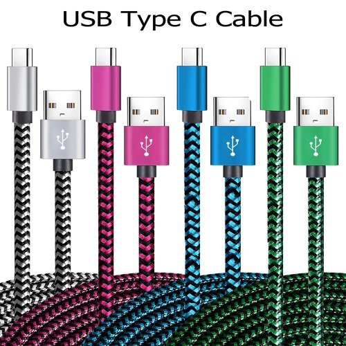 Zdjęcie Kabel USB typu C synchronizacja daty 2.4A szybki 1M 2M 3M ładowanie nylonu pleciony przewód do telefonu komórkowego Samsung Huawei Android