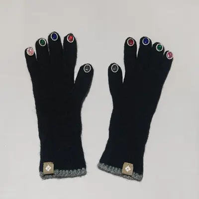 Image de Gants Hiver Femme Tricotés avec Strass - Écran Tactile