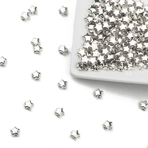 Afbeelding van 6mm 100 ~ 400 stuks Stervorm CCB Kralen Goud Verzilverd Losse Kralen Voor Sieraden Maken DIY Ketting armbanden Accessoires