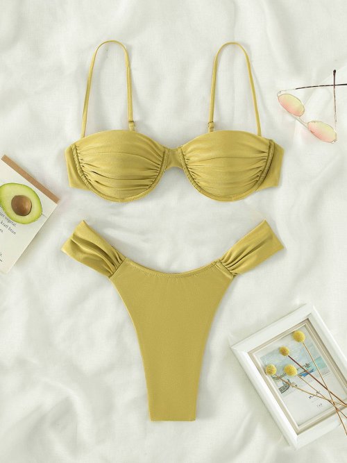Immagine di Bikini Imbottito Donna con Reggiseno Pieghettato