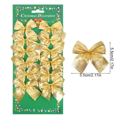 Image de Mini Nœuds Papillon de Noël & Or - Décoration Arbre