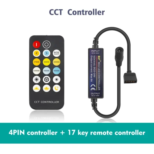 Imagen de Controlador RGB Inalámbrico Mini - Control Remoto RF para Tiras LED