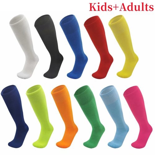 Image of Premium Long Knee-Length Sports Socks for Kids and Adults – Durable Polyester Football, Soccer, Baseball & Athletic Sock in Solid Colors