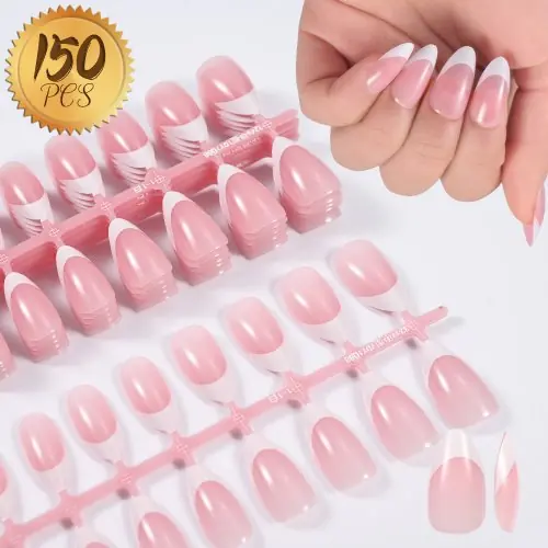 Image de Ongles Faux Français Prêts à Porter - 150 Pièces