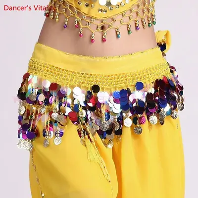 Image de Ceinture de Danse du Ventre Étincelante avec Pompons