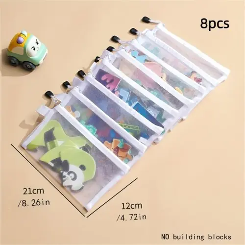 Image de Sacs de Rangement Transparent avec Fermeture Éclair - Lot de 8