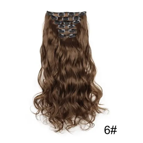 Image de Extensions de Cheveux Bouclés Longs avec 16 Clips - Perruque Synthétique