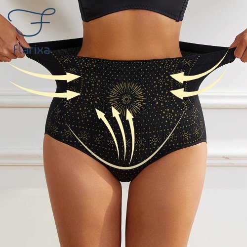Immagine di Mutandine Senza Cuciture a Vita Alta Flarixa – Slip Modellanti per Pancia Piatta, Intimo Post Parto Donna con Controllo Addominale e Massima Comfort