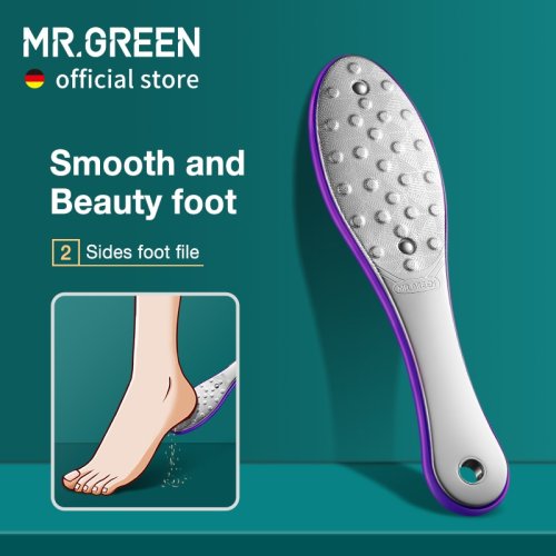 Afbeelding van Natuurlijke Dubbelzijdige Voetvijl van Roestvrij Staal – Professionele Pedicure Tool voor Zachte Voeten en Verwijdering van Dode Huid en Kalklagen