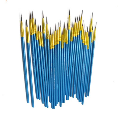 Immagine di 10 pezzi di penna fine dipinta a mano con gancio sottile blu, forniture artistiche, disegno, penna artistica, pennello in nylon, penna per pittura, cancelleria