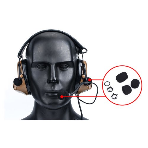 Image of Premium Replacement Mic Sponges & Earpad Set for COMTAC Series Tactical Headsets – WZ160 Compatible Accessories for Clear Communication