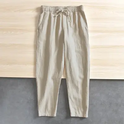 Image de Pantalon Homme Coton Lin Décontracté