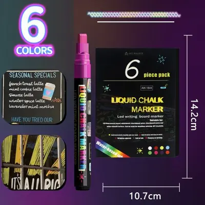 Image de Marqueurs Fluorescents LED - Stylos Craie Effaçables