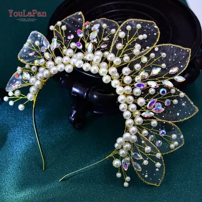 Image de Couronne de Mariage Élégante avec Strass et Perles