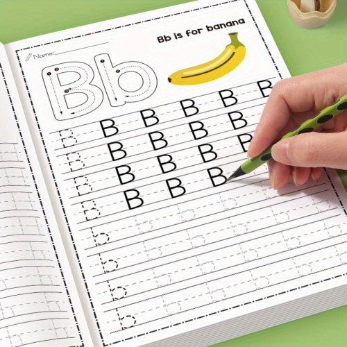 Afbeelding van Engels Handschrift Oefenboek voor Kinderen: 26 Alfabet Letters met Hoofd- en Kleine Letters, Kleurboek met Pencontrole Training