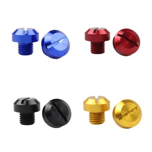 Bild von 2-teiliges rostfreies Motorrad-CNC-Aluminium M8/M10 x 1,25 Rückspiegel-Lochtopf-Schrauben-Set für Rückspiegelhalter