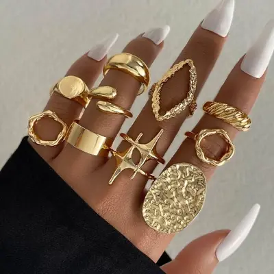 Image de Bague Punk Boho - Set de 15 Pièces