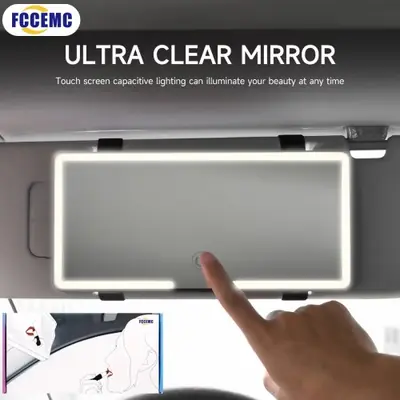 Image de Miroir de Maquillage LED pour Voiture - Lumière Rechargeable