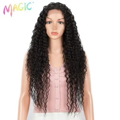 Image de Perruque Lace Front Ondulée Blonde Ombrée - Synthétique Haute Température