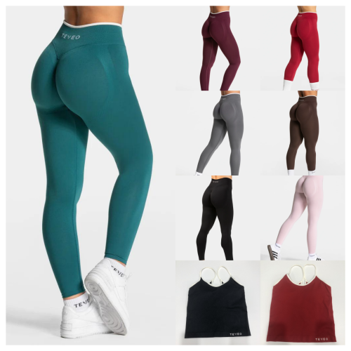 Zdjęcie Legginsy TEVEO Ignite Sculpt Scrunch Bezszwowe Legginsy Scrunch Damskie Spodnie do Jogi Podnoszące Biodra do Biegania Ćwiczeń Siłownia Seria Ignite Sculpt