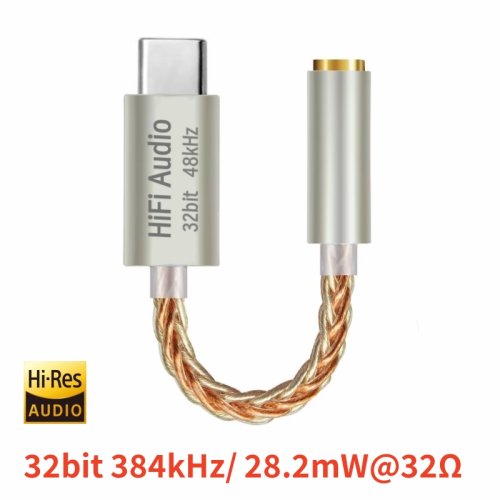 Image of Type C To 3.5mm AUX Adapter 32bit 384kHz HiFi USB C DAC Earphones Amplifier Audio Decoder For Samsung Xiaomi Huawei Mobile Phone