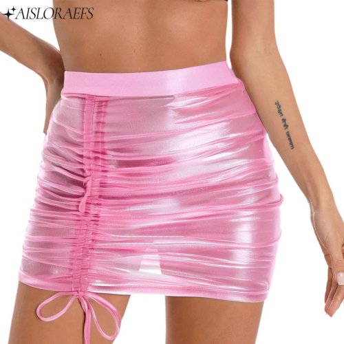 Image de Jupe Mini Transparente Métallique - Style Disco & Bar