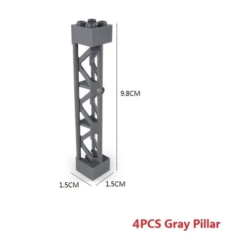4PCS gris pilares