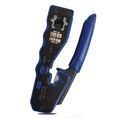 Image de Outil de Sertissage RJ45 Tout-en-Un pour Câbles Ethernet Cat6a, Cat6, Cat5e