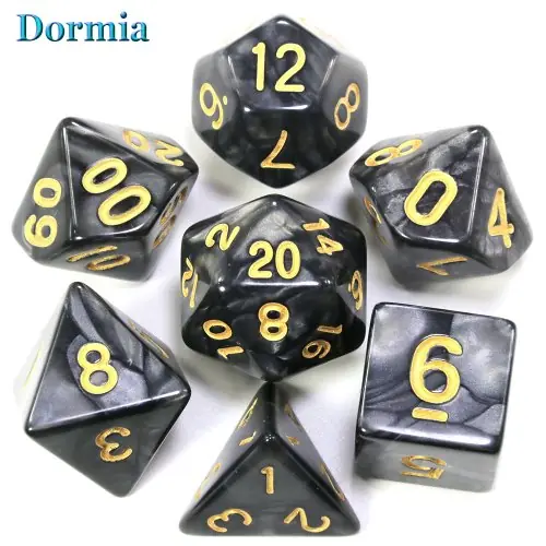 Image de Dés de jeu marbre colorés - Style élégant pour D&D et jeux de rôle