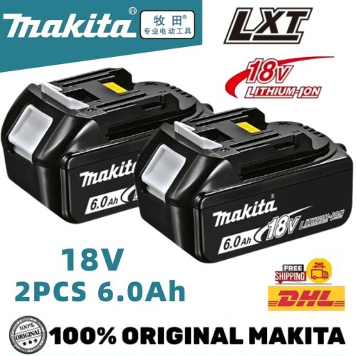Afbeelding van Makita Originele Lithium-Ion Oplaadbare Batterij 18V 6000mAh – Vervangende Batterij voor BL1860, BL1830, BL1850 en BL1860B