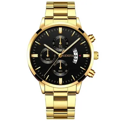 Image de Montre Homme Luxe Acier Doré - Élégance & Précision