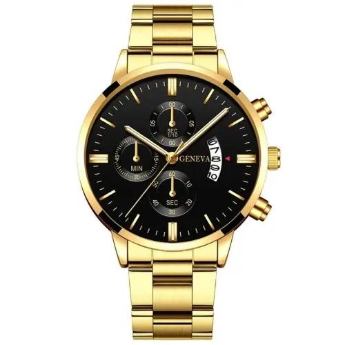 Image de Montre Homme Luxe Acier Doré - Élégance & Précision