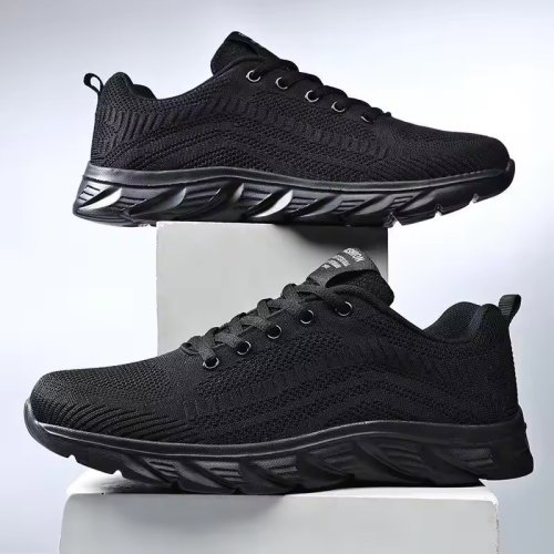 Imagen de Zapatos deportivos para correr para hombre, zapatillas informales con cordones para exteriores, tenis ligeros de malla transpirable para caminar al aire libre, talla 39-46