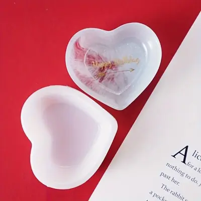 Image de Moule Silicone Coeur & Elliptique pour Résine et Béton