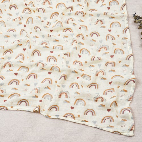 Imagen de HappyFlute estampado de moda de una pieza 120*110cm suave bambú algodón envoltura de bebé viaje recién nacido multifunción manta para dormir